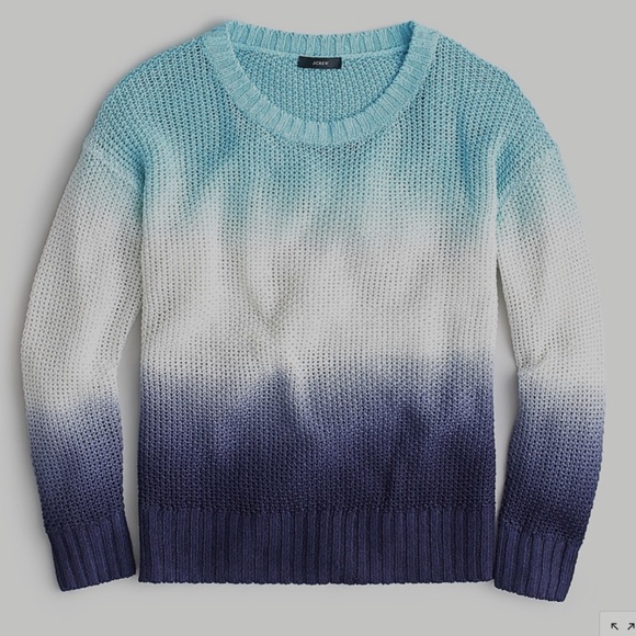 J. Crew Sweaters - J.Crew Dip-dyed ombré beach sweater-AM099-linen-MONACO BLUE RAW INDIGO X…